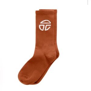 Telfar Athletic Logo Crew Socks Tan One Size NWT Stretch Knit Unisex NYC